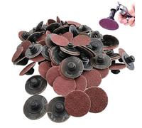 Discos de lijado de 1 pulgada, paquete de 100, almohadillas abrasivas de corindón marrón de grano 80 con bloqueo giratorio para accesorio de lijadora y taladro Discos de lijado de 1 pulgada Almohadil