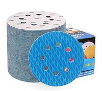 Discos de lijado en forma de diamante de 5 pulgadas, 8 agujeros, grano 400, almohadillas de papel de lija orbital de gancho y bucle, diseño antiobstrucciones, para carpintería, madera dura, metal,