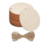 Discos de Madera,20 Pcs 10cm Rodajas de Madera Sin Acabado con Agujero Circulo Madera Rodajas en Blanco,para DIY Boda Decoraciones, Manualidades, Etiquetas, Ornamentos,Posavasos