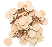 Discos de madera hexagonales para manualidades, decoración, etiquetas de regalo, 100 unidades, 30 mm