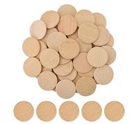 Discos de Madera para Manualidades, 100 Piezas Rodajas de Madera Natural, 3,8 cm de Diámetro y 3,5 mm de Grosor, Sin Agujero, Material de Bricolaje, Decoración para Fiestas