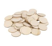 Discos de madera para manualidades, círculos, redondos, naturales (diámetro 4 cm, 70 unidades)