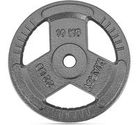 Discos de pesas - 1,25, 2,5, 5, 10, 20 kg - pesas de hierro fundido de 30 mm - placas de fitness, placas de fundición negras, pesas Tri-Grip para mancuernas, barra para entrenamiento de fuerza
