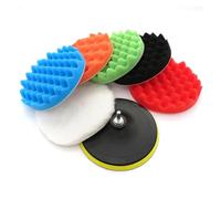 Discos de Pulido for Coche de 3/5/7 Pulgadas, 8 Unidades por Juego, Esponja de Encerado autoadhesiva, Almohadilla de Lana for pulir Ruedas, Adaptador de Taladro for pulidora de Coche.(7 Inches)