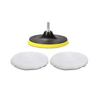 Discos de pulido lana 3/4/5/6/7 pulgadas, esponjas for encerar y detallar coches, for pulidora, cuidado la pintura del automóvil, con adaptador for taladro M10/M14(4PCS 3inch 80mm)