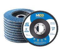 Discos de solapa de 125 mm, grano 40, 10 paquetes de discos abrasivos tipo 29 discos de lijado, discos de lijado para amoladora angular a lijar metal madera