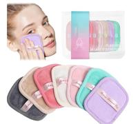 Discos desmaquillantes reutilizables, lavables con bolsa de almacenamiento, desmaquillantes, multicolores, limpiadoras, sin nanopartículas, aptas para todo tipo de piel (set de 7 colores)