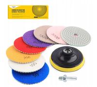 Discos diamantados - STONER - Kit 100 mm - 7 granos 50-3000 - Fijación autoadhesiva - Plato M14