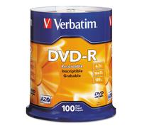 Discos DVD-R Verbatim 95102, 4,7 GB, eje 16x, color plateado, paquete de 100