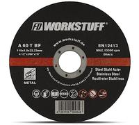 Discos Flex profesionales FD-Workstuff │ Paquete de 10 │ Diámetro 115 mm, 1 mm de grosor │ para Flex │ Amoladoras de corte y angulares │ Acero inoxidable │ en estaño de hierro