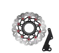 Discos Freno Moto Para PCX160 2023-2025 Motocicletas Disco De Freno ABS 267MM Aleación Aluminio Flotante Rotor Kit Soporte Adaptador Pinza(Red)