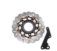 Discos Freno Moto Para PCX160 2023-2025 Motocicletas Disco De Freno ABS 267MM Aleación Aluminio Flotante Rotor Kit Soporte Adaptador Pinza(Yellow)
