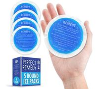 Discos Gel Frío para Lesiones Grandes Reutilizables - Bolsa Gel Frío y Caliente para Ojos, Dolor de Muelas y Muela del Juicio, Labio, Nariz - Discos Térmicos Lactancia (Pack 5, Azul)