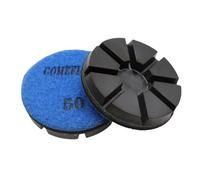 Discos híbridos de pulido de diamante de transición para suelo de terrazo de hormigón, almohadillas de molienda de gancho y bucle de 3 pulgadas, 50#, 3 unidades