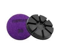 Discos híbridos de pulido de diamante de transición para suelo de terrazo de hormigón, almohadillas de molienda de gancho y bucle de 3 pulgadas, 30#, 3 unidades