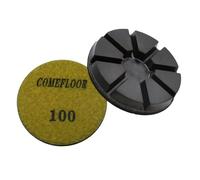 Discos híbridos de pulido de diamante de transición para suelo de terrazo de hormigón, almohadillas de molienda de gancho y bucle de 3 pulgadas, 100#, 3 unidades