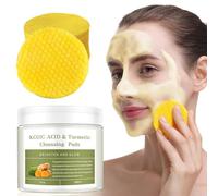 Discos Limpiadores Ácido KóJico y Cúrcuma, Disco Limpiador Cúrcuma con Ácido KóJico, Vitamina B5 Vitamina C Toallitas Limpiadoras Piel(Pack of 50)