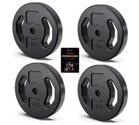 Discos pesas, pesas, 30mm, 2,5kg - 5kg - 10kg, ejercicios gimnasio en casa, barra gimnasio, mancuerna, rutina entrenamiento, guia entrenamiento personalizada (4 X 5 KG)