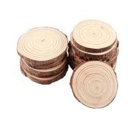 Discos redondos de madera sin terminar Rodajas de madera gruesas, redondas y sin tratar, 3 a 16 cm (1 a 10 unidades), con discos corteza árbol for manualidades, bodas, fiestas pintura(8-10cm 2pcs)