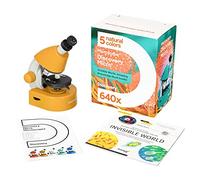 Discovery Microscopio Educativo Micro Solar para niños y Principiantes, con un Colorido Libro en Polaco Incluido en el Kit, Naranja