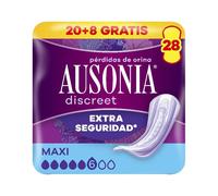 Ausonia Discreet Maxi, 28 Compresas Incontinencia Mujer para Pérdidas de Orina, Protección Completa, Discreción Increíble