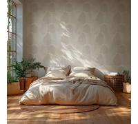 Discreto, Fino Estructurada Pintado Con Elegante Motivo de Hojas - Blanco, Hellg