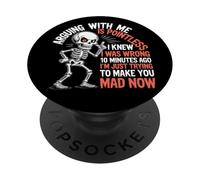 Discutir conmigo no tiene sentido Sabía que estaba equivocado Cráneo divertido PopSockets PopGrip Adhesivo