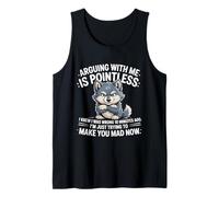 Discutir Conmigo no Tiene Sentido Sabía Que Estaba Equivocado Lobo Divertido Camiseta sin Mangas