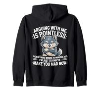 Discutir Conmigo no Tiene Sentido Sabía Que Estaba Equivocado Lobo Divertido Sudadera con Capucha