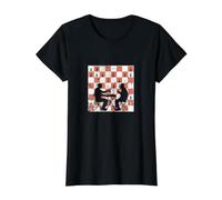 Discutir estrategias de ajedrez sobre el Tablero Camiseta gráfica económica, Mujer, Negro, XL