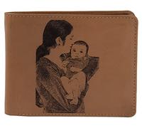 Diseña tu propia cartera de piel auténtica. Graba un mensaje dentro de una cartera de cuero. Hecho a mano con protección RFID añadida., Gris claro, Cartera Rfid