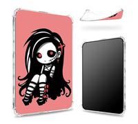 Diseñada para Kindle Paperwhite de 11ª generación 2021 y Signature Edition (6.8 pulgadas), parte trasera transparente con linda chica zombi, protección de esquina de TPU suave y delgada a prueba de