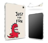 Diseñada para la nueva tableta Kindle Fire 7 de 12ª generación (versión 2022), parte trasera transparente con dinosaurios Just for Fun, protección de esquina de TPU suave y delgada a prueba de golpes