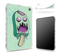 Diseñada para la nueva tableta Kindle Fire 7 de 12ª generación (versión 2022), parte trasera transparente con helado de zombi, protección de esquina de TPU suave y delgada a prueba de golpes