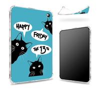 Diseñada para la nueva tableta Kindle Fire 7 de 12ª generación (versión 2022), parte trasera transparente con viernes 13, protección de esquina de TPU suave y delgada a prueba de golpes