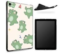 Diseñada para Samsung Galaxy Tab A8 de 10.5 pulgadas modelo 2022 (SM-X200/X205/X207), parte trasera de goma TPU mate con dinosaurios Keep Happy, funda protectora delgada de silicona suave a prueba de