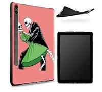 Diseñada para Samsung Galaxy Tab S6 de 10.5 pulgadas 2019 SM - T860/T865, parte trasera de goma TPU mate con baile de calavera de pareja, funda protectora de silicona suave a prueba de golpes con