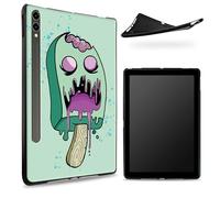 Diseñada para Samsung Galaxy Tab S7/S8 SM -X700/X706/T870/T875/T878, parte trasera de goma TPU mate con helado zombi, cubierta delgada de silicona suave con soporte para bolígrafo S