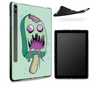 Diseñada para Samsung Galaxy Tab S8 Plus 2022 / S7 FE 2021 / S7 Plus 2020 de 12.4 pulgadas, parte trasera de goma TPU mate con helado zombi, cubierta delgada de silicona suave de goma con soporte para