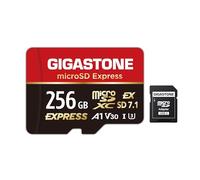 【Diseñada para Switch 2】 GIGASTONE 256GB microSD Express R/W 880/650MB/s, Memoria SDXC SD 2.0 3.0 5.0 7.1 UHS-I UHS-II, Cámara de Acción Dron, V30 U3, Adaptador SD【5 Años Recuperación de Datos】