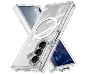 Diseñado para Samsung Galaxy Z Fold 7 Case Magnetic Compatible con Magsafe for Fold 7 Full Body Protective Phone Case Cover for Z Fold 7 2025 - Clear