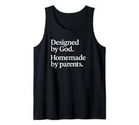 Diseñado por God Homemade por Parents - Camiseta divertida de la familia de fe Camiseta sin Mangas