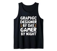 Diseñador Gráfico por Day Gamer Night Artista Digital Gaming Camiseta sin Mangas