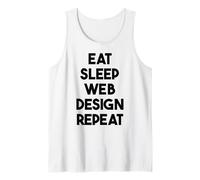 Diseñador Web Divertido - Comer Dormir Diseño Web Repite Camiseta sin Mangas
