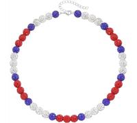 Disengor Pulseras de cuentas de béisbol de 19 cm + 5 cm con diamantes de imitación, colección Bling Ice, regalo para hombres, mujeres y amantes del equipo de béisbol, 9.5in, Diamante de imitación