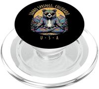 Diseño Abstracto de Yoga Zen Bear Chill de Idaho Springs, Colorado PopSockets PopGrip para MagSafe