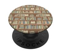 Diseño Acogedor de la Sala de Lectura del Amante de los Libros de la Biblioteca PopSockets PopGrip Adhesivo