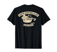 Diseño Alien Camping Sierra Cup Vintage en la Espalda Camiseta