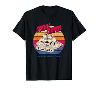 Diseño Alien UFO Road Trip Vintage en la Espalda Camiseta