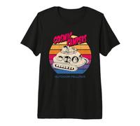 Diseño Alien UFO Road Trip Vintage en la Espalda Camiseta Premium